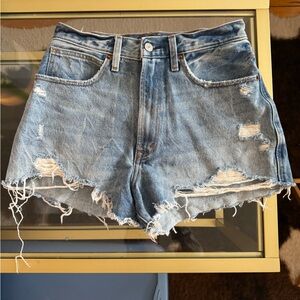 Abercrombie & Fitch Blue Distressed Jean Shorts